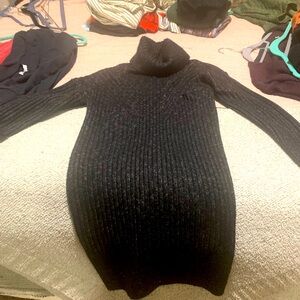 Tahari sweater dress black xs turtleneck